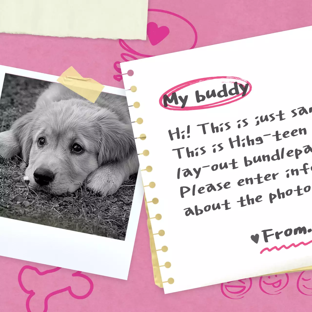 A bundle of pink, teen scrapbooking-inspired layouts