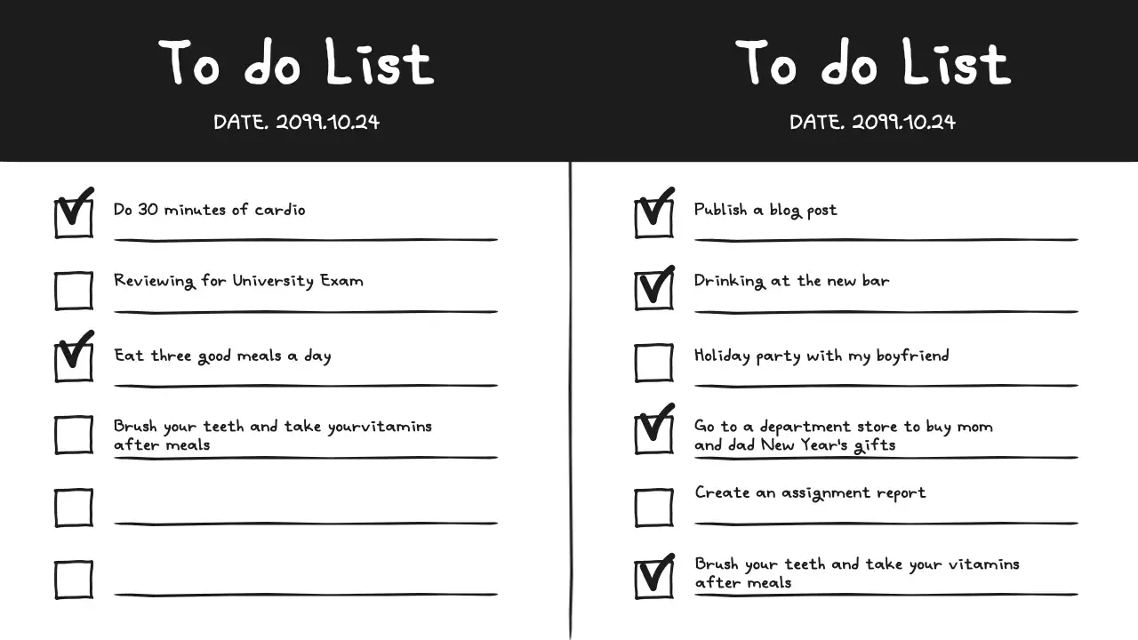 Black Minimal Diary Planner Presentation