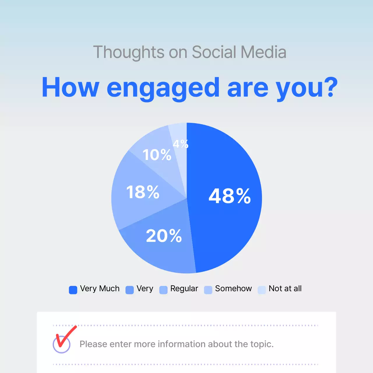 Satisfaction survey report with clear blue graph emphasis