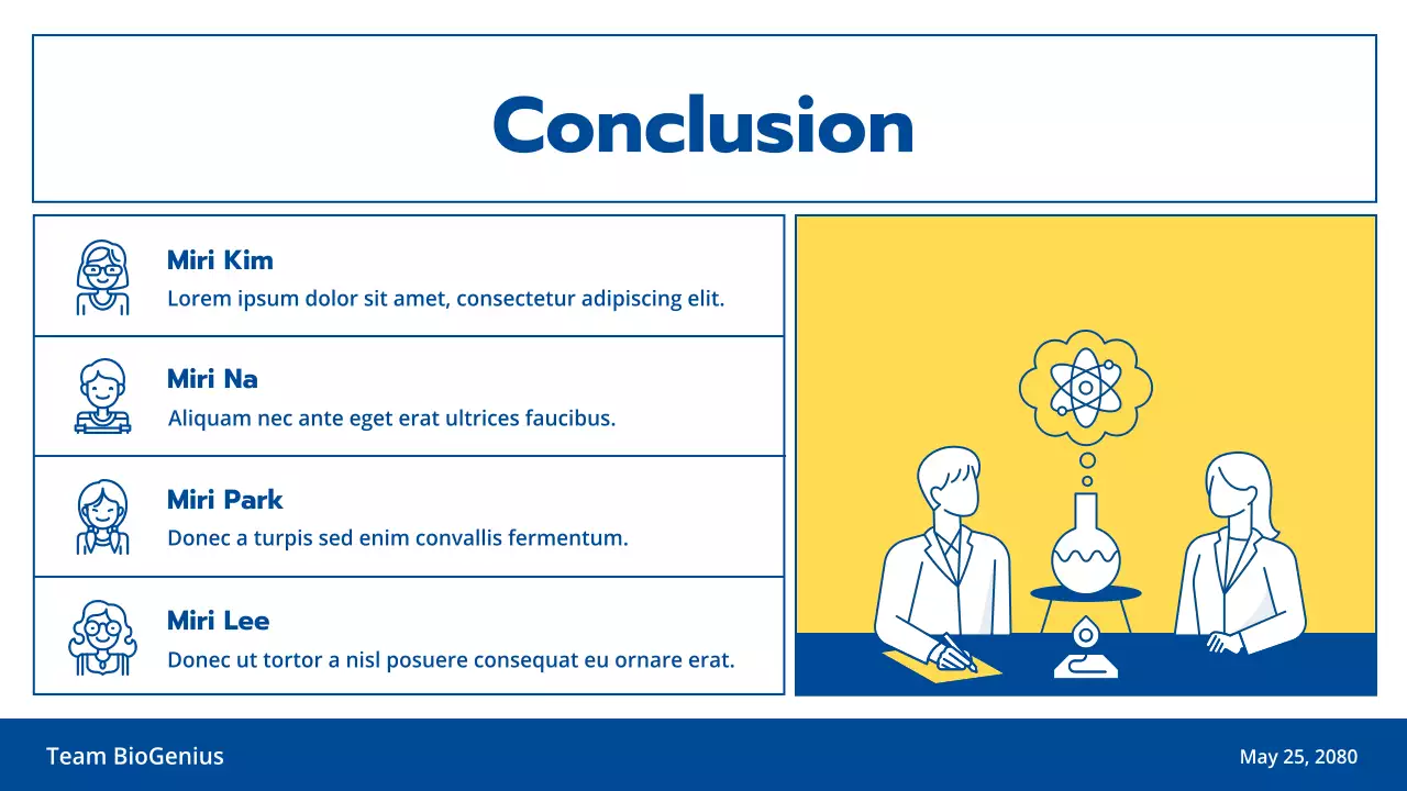 Light blue and yellow line illustration clean science experiment education class presentation theme