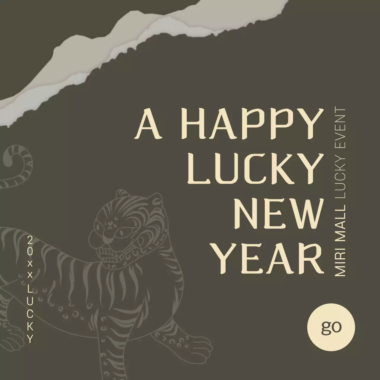 Beige Vintage New Year Event Social Media Post