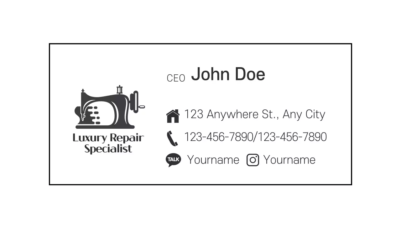 Black Professional Repair Business Card