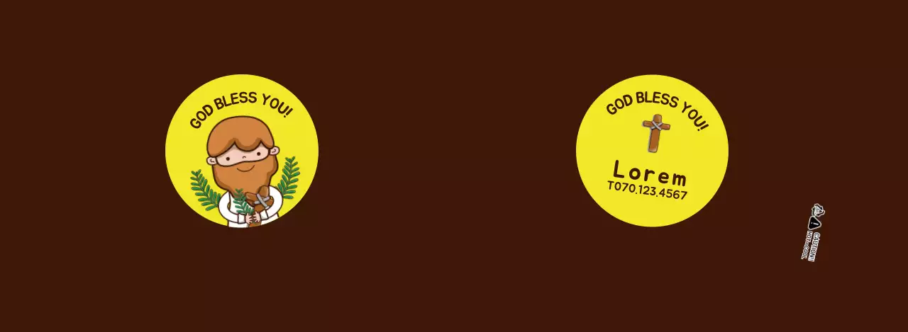 Brown point yellow character illustration church