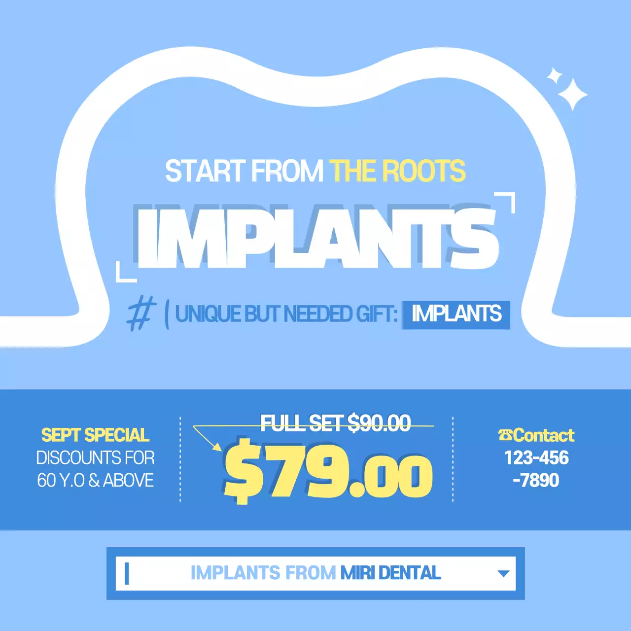 Blue Modern Dental Promotion Instagram Post