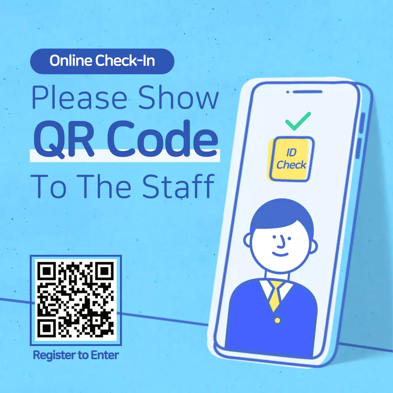 Blue Modern Qr Code Registration Instagram Post