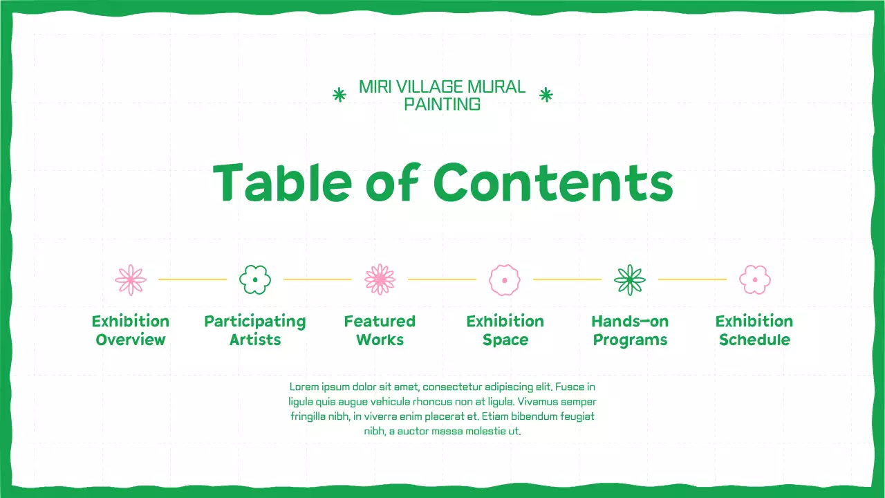 그린 크리에이티브 페인팅 전시회 프리젠테이션