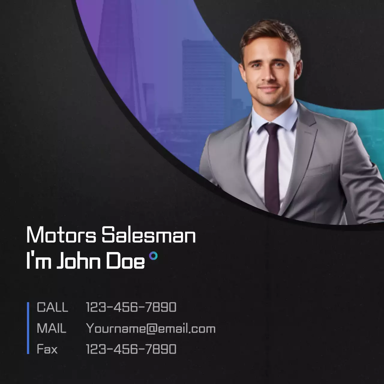 Black Modern Business Card Social Media Post