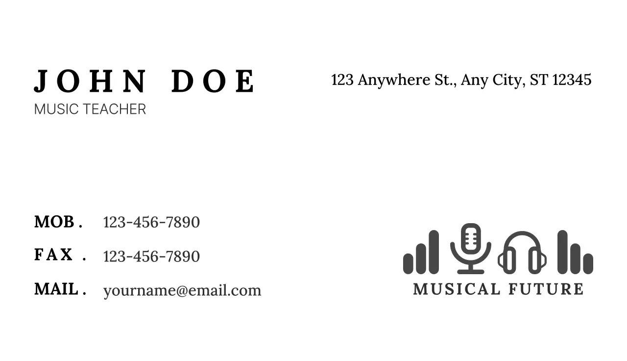 Black Modern Music Business Card