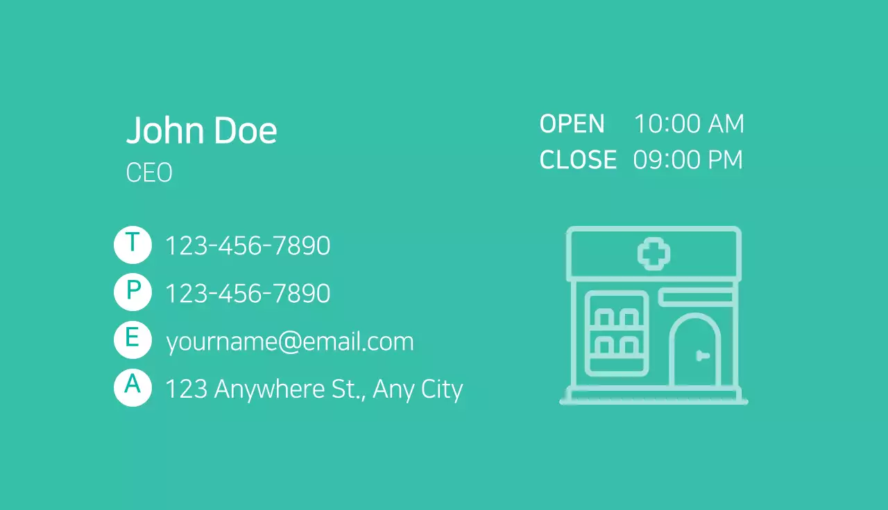 Mint Modern Pharmacy Business Card