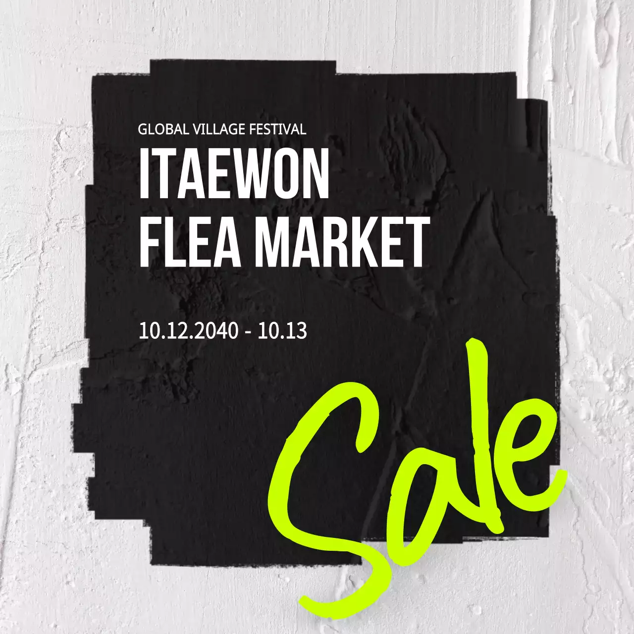 Black Retro Market Sale Instagram Post