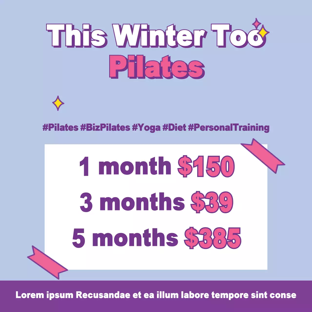 Purple Bold Fitness Promotion Banner