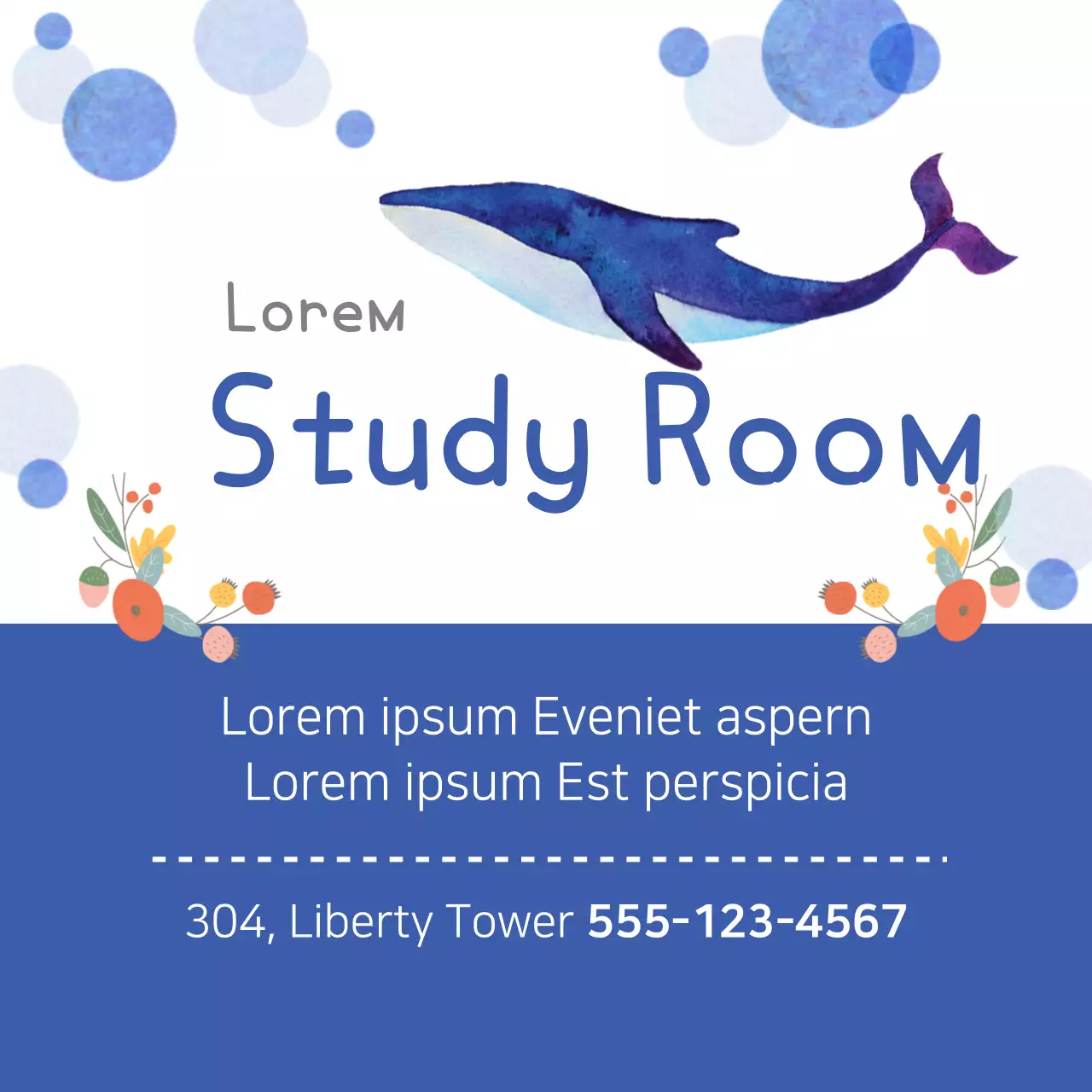 Blue Minimal Study Announcement Banner