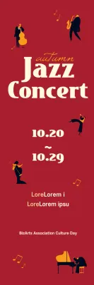 Banner vermelho vintage para eventos de jazz