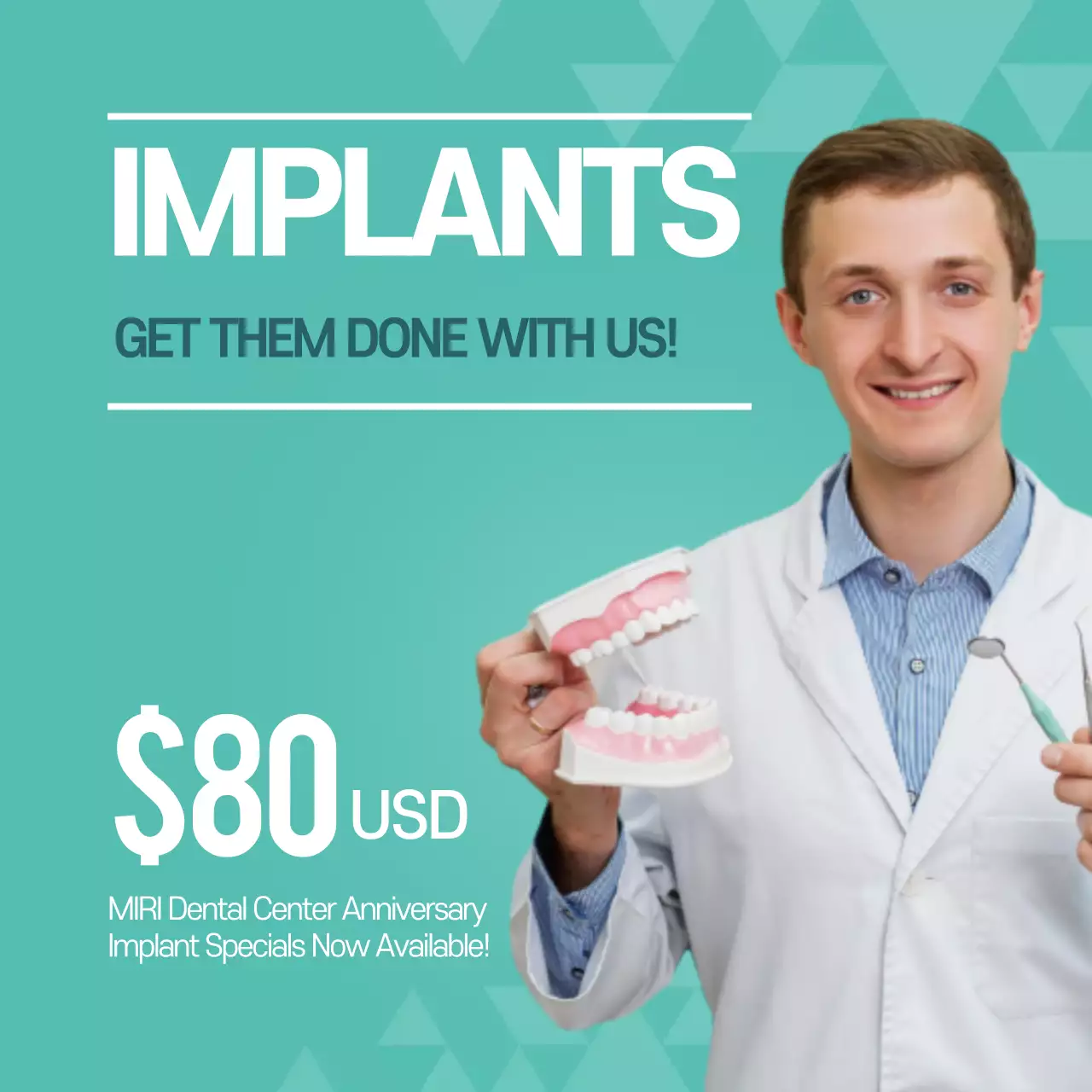 Teal Professional Dental Promotion Instagram Post