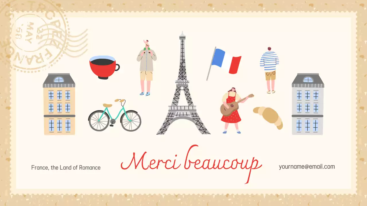 Beige Vintage Travel Invitation Presentation