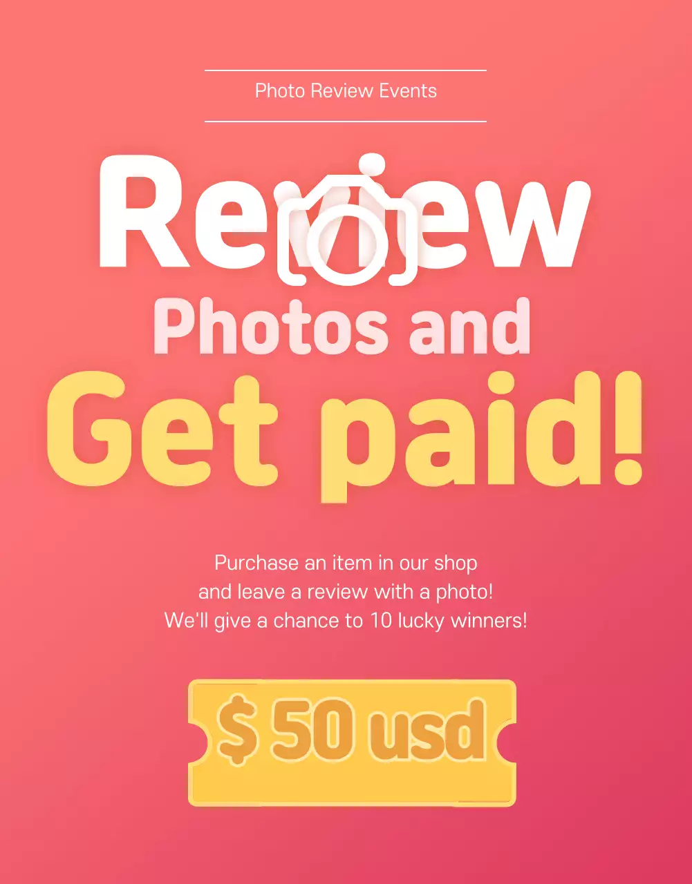 Poster Promosi Ulasan Modern Coral