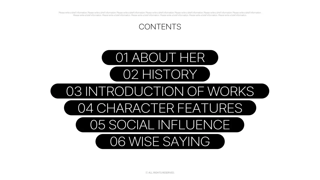 블랙 모던 여배우 포트폴리오 프레젠테이션