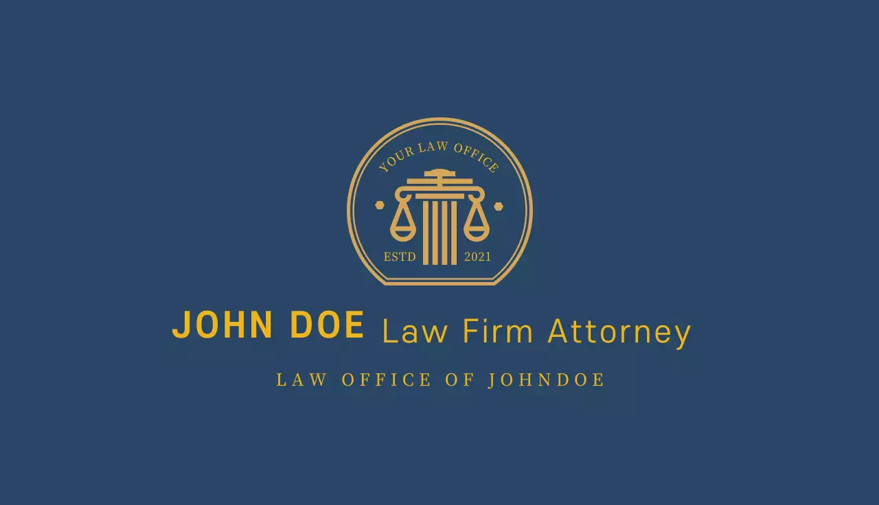 Navy Classic Law Business Card