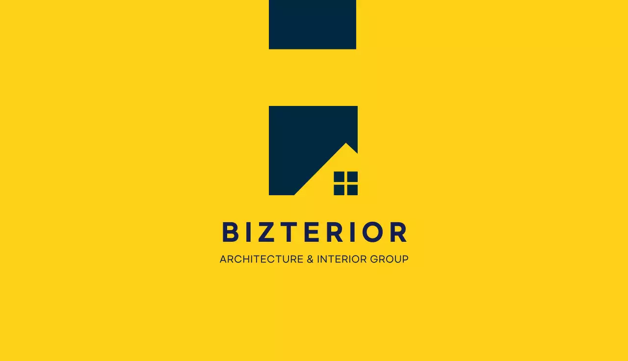 Yellow Minimalist Architecture Logo Business Card