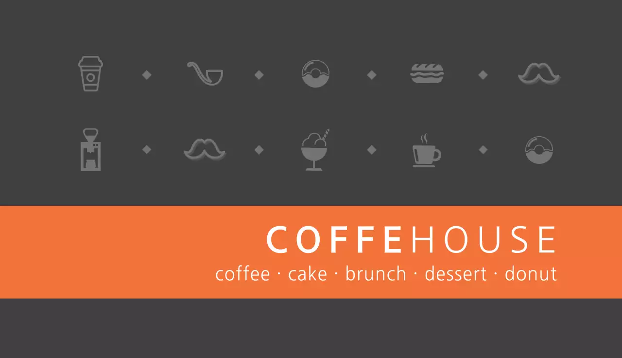 Orange Simple Coffee Promotion Business Card