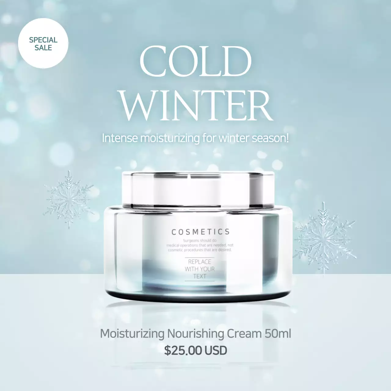 Blue Elegant Skincare Promotion Instagram Post