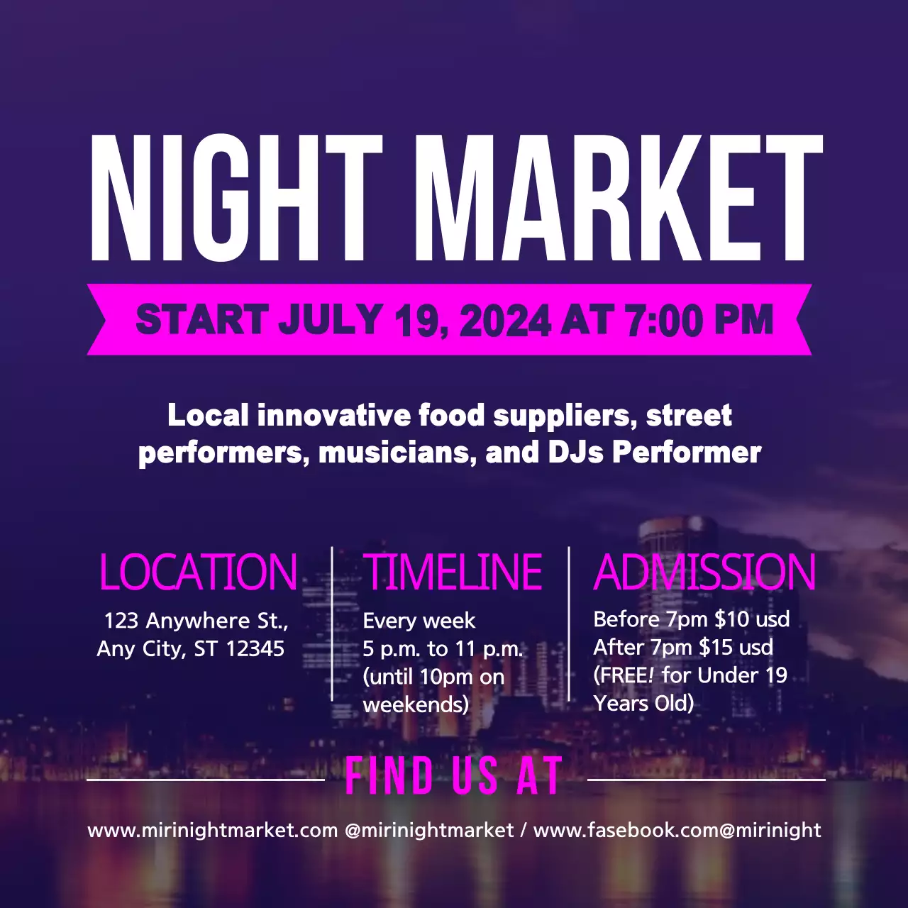 Purple Trendy Market Event Instagram Post