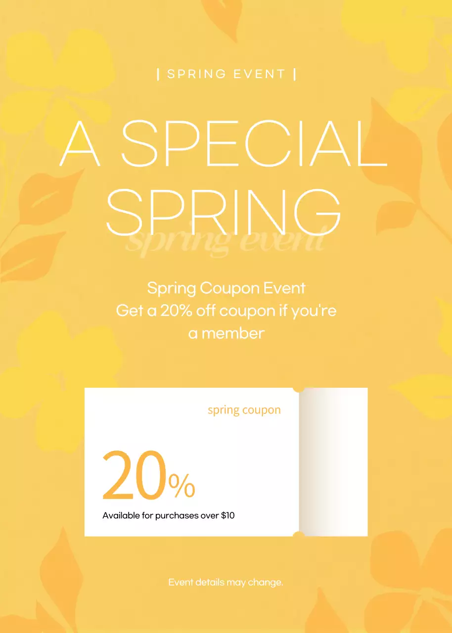 Blue Simple Spring Promotion Poster