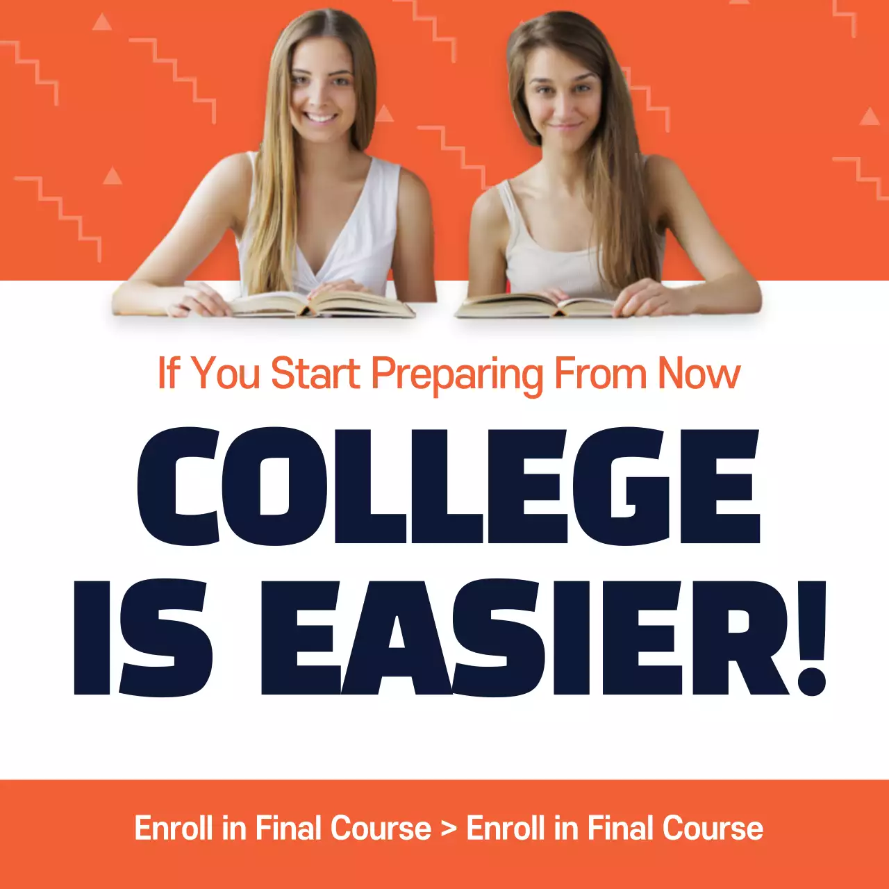 Orange Modern College Course Advertisement Instagram Post