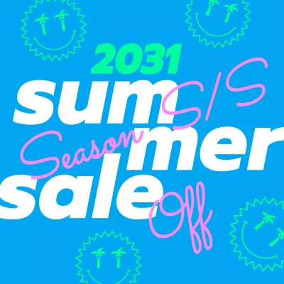 Blue Trendy Summer Promotion Social Media Post