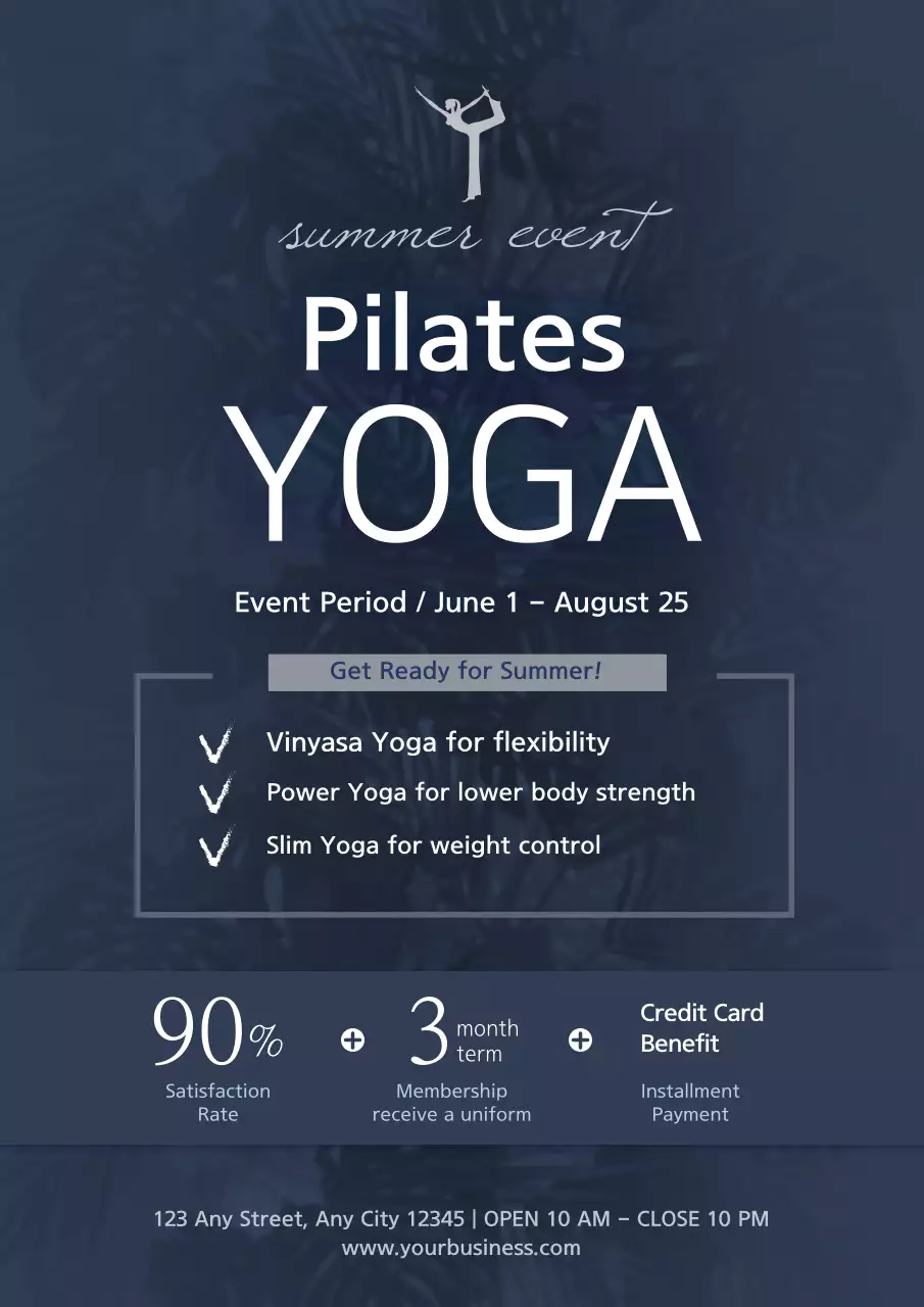 Navy Modern Yoga Promotion Poster