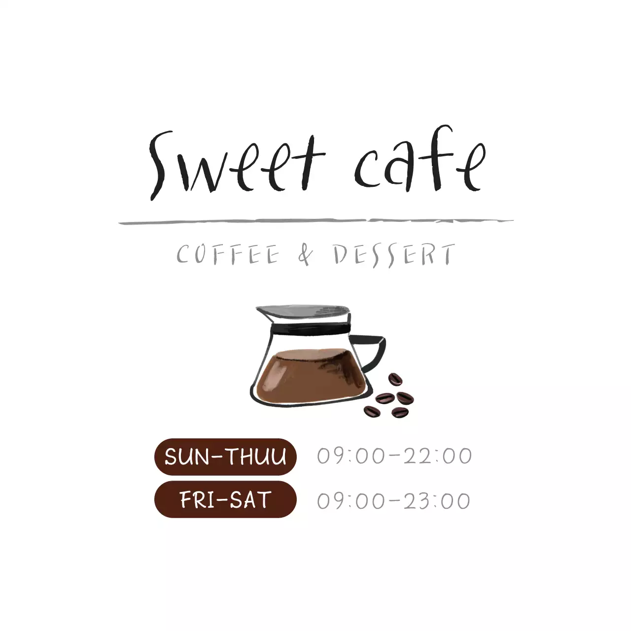 Spanduk Pemberitahuan Kafe Minimal Coklat