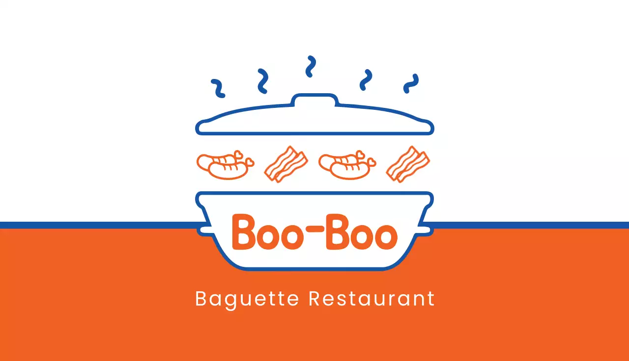 Orange Minimal Restaurant Promotion Business Card