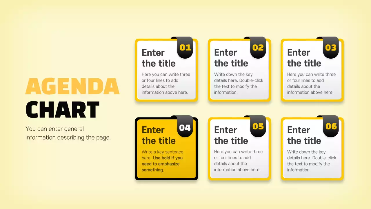 Agenda konsep label tiga dimensi dalam warna hitam dan kuning