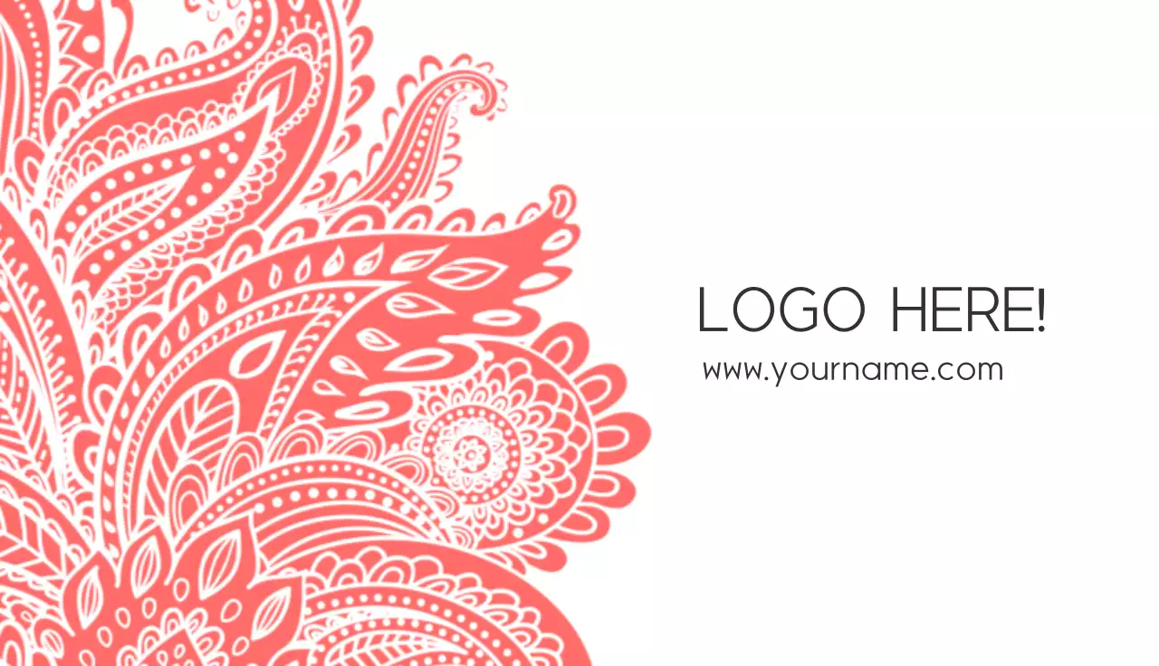 Coral Elegant Business Card