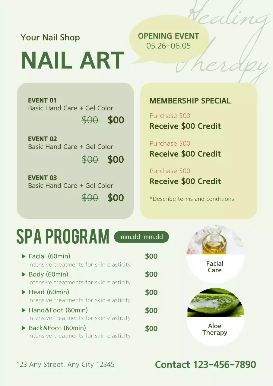 Green Modern Nail Promotion Poster