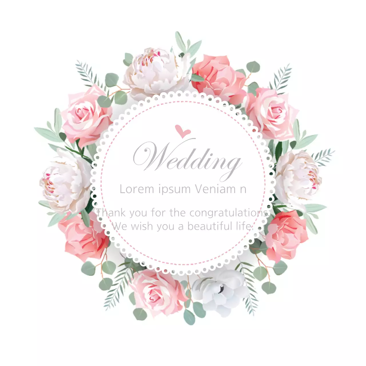 Banner thiệp mời đám cưới thanh lịch màu hồng