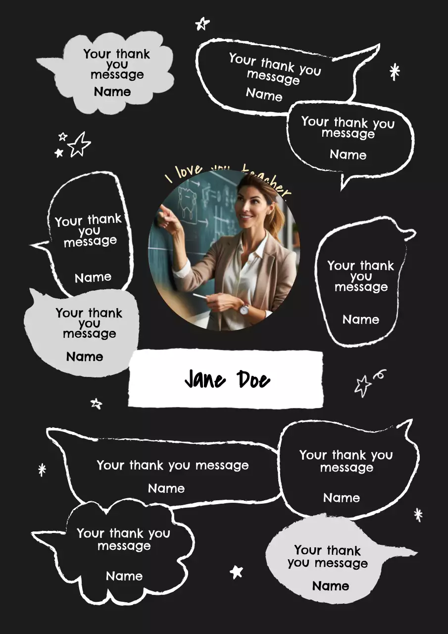 Black Minimal Thank You Card Poster