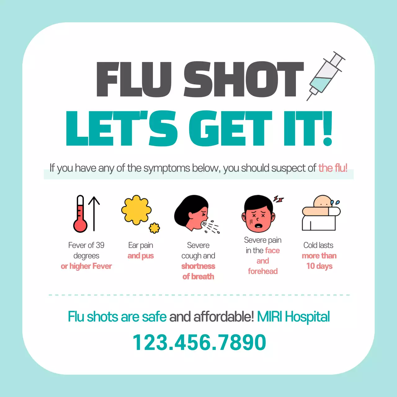 Teal Modern Flu Promotion Instagram Post