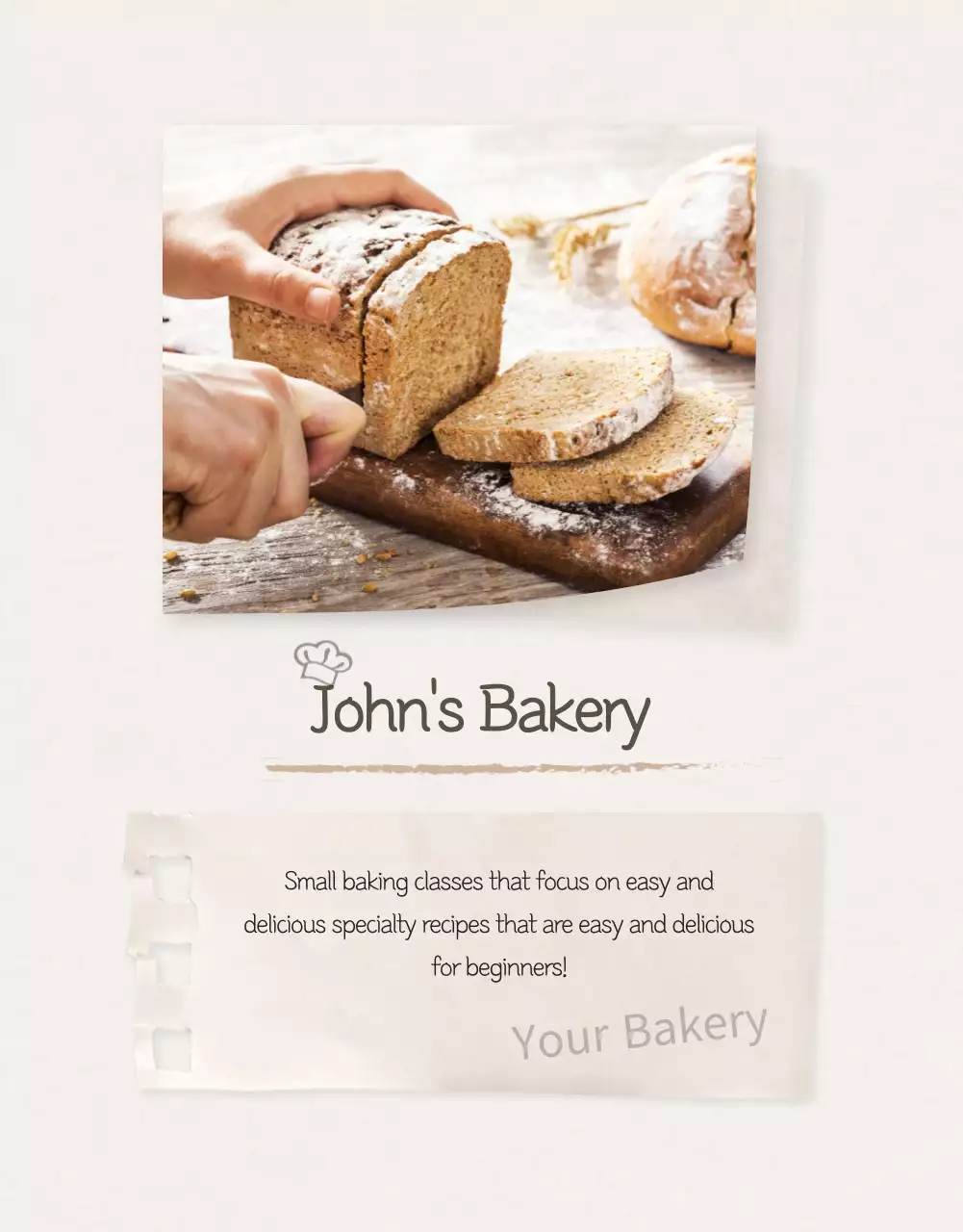 Poster Kelas Kue Sederhana Beige