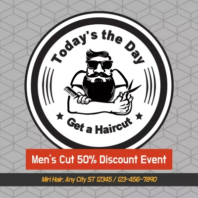 Black Retro Haircut Promotion Instagram Post