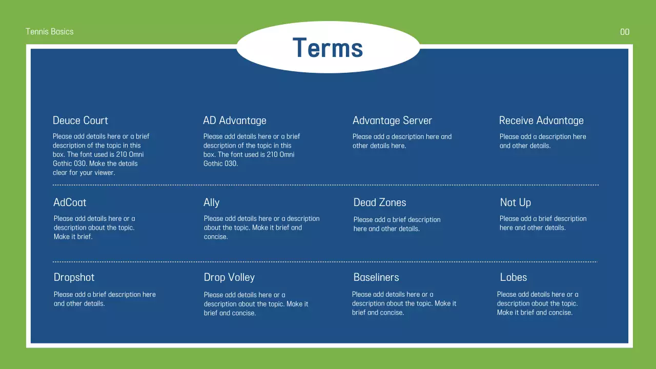 Green Minimal Tennis Guide Presentation
