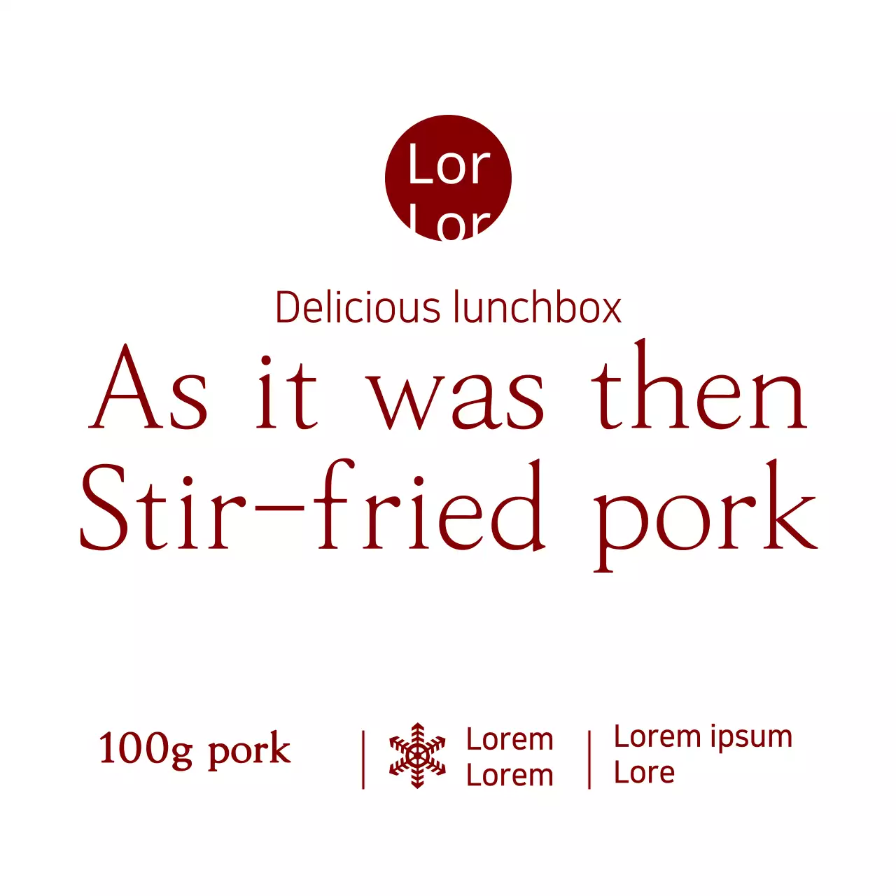 Banner quảng cáo hộp cơm trưa tối giản màu đỏ