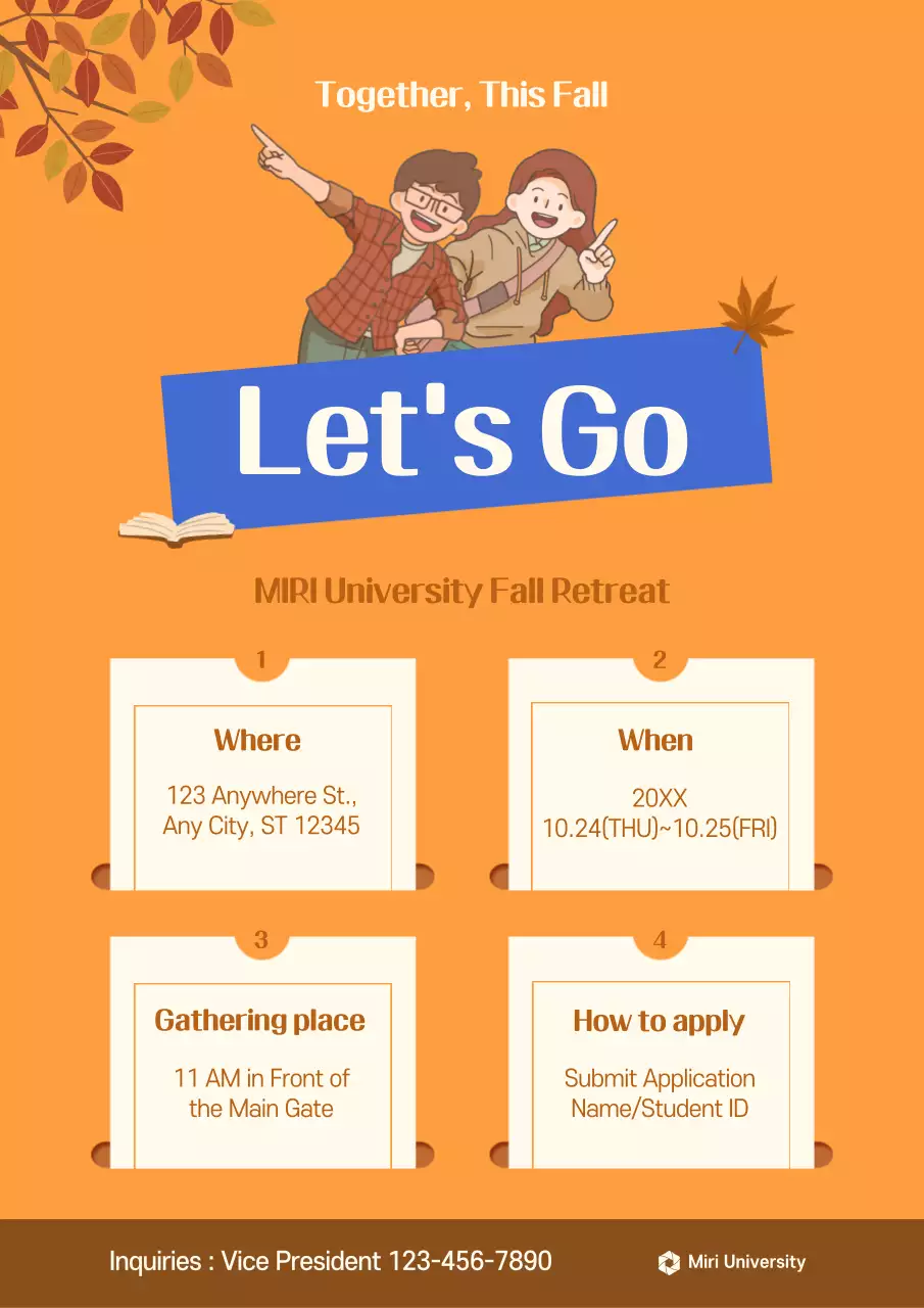 Orange Retro University Event Invitation Poster