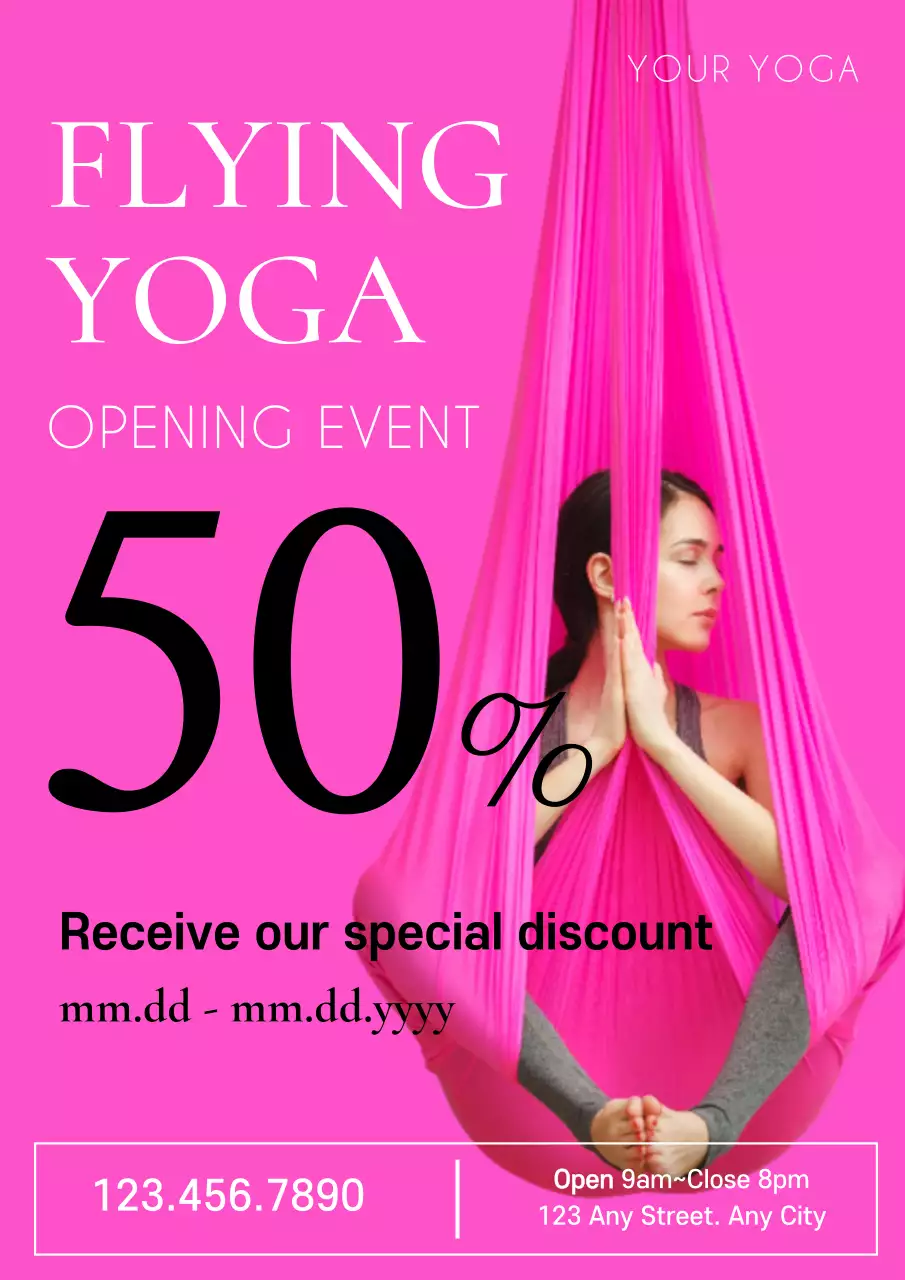 Pink Trendy Yoga Promotion Poster