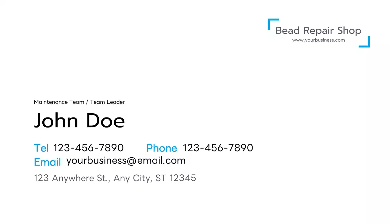 Grey Simple Repair Business Card