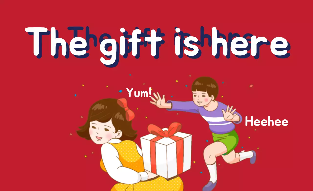 Red Retro Gift Announcement Banner