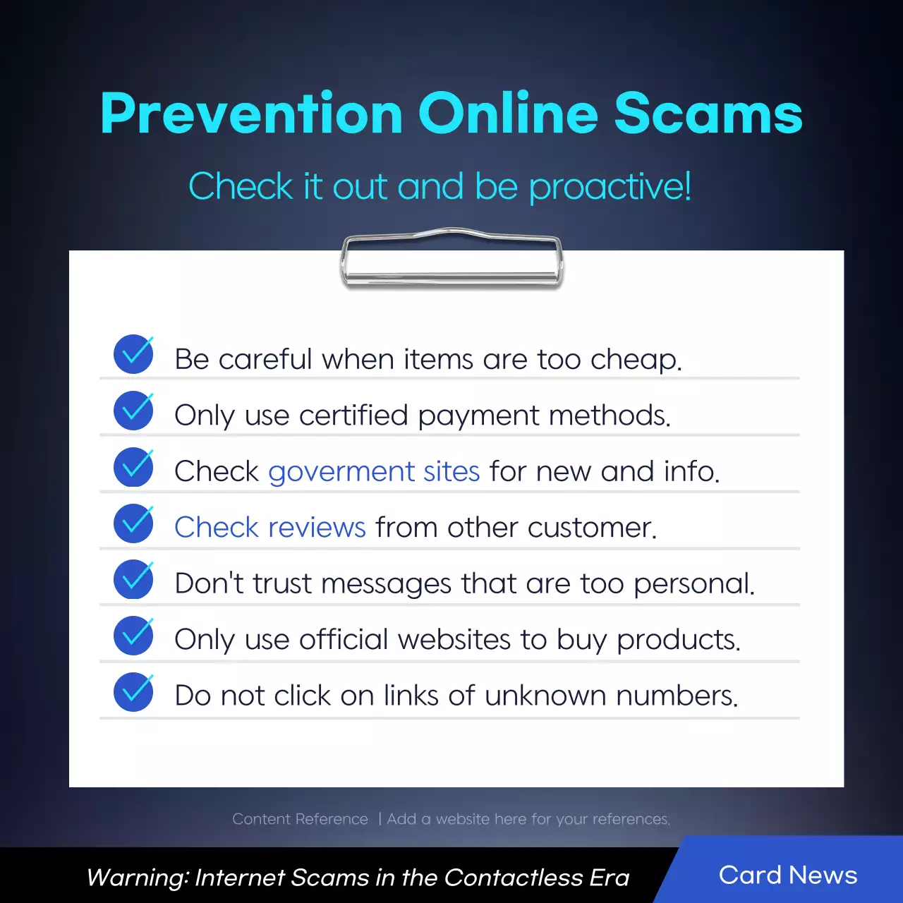 Blue Modern Internet Safety Guide Instagram Carousel