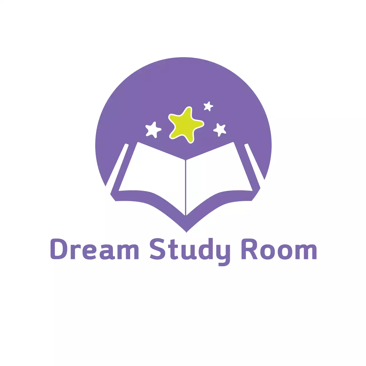 Logotipo do guia de estudo moderno roxo