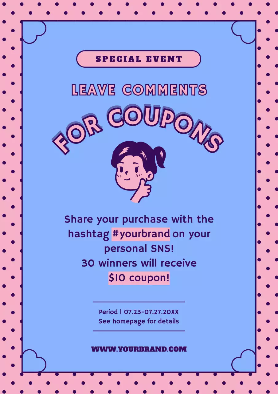 Pink Retro Event Promotion Poster