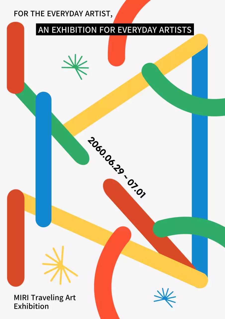 A simple art exhibition with a colorful bicycle concept